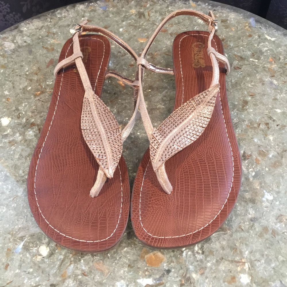 Carlos Santana Gold leaf sandals